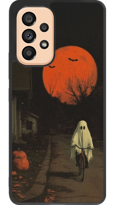 Samsung Galaxy A53 5G Case Hülle - Silikon schwarz Halloween 2025 Ghost on a bicycle