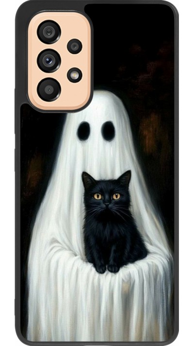 Samsung Galaxy A53 5G Case Hülle - Silikon schwarz Halloween 2025 Ghost with black cat