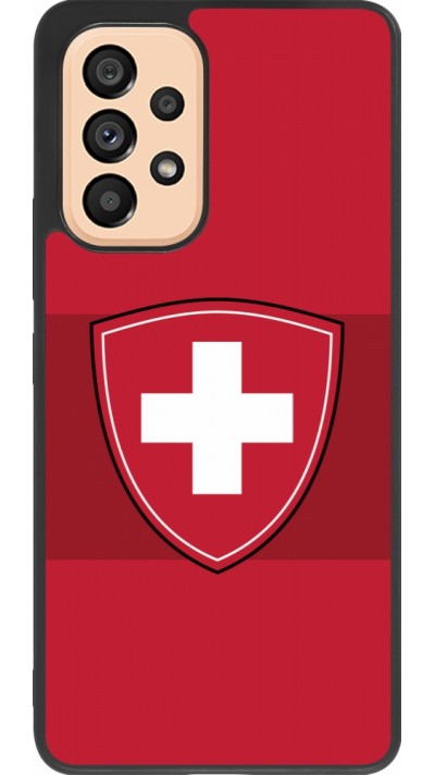 Coque Samsung Galaxy A53 5G - Silicone rigide noir Hockey World Championship Ecusson Suisse