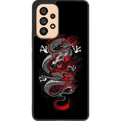 Samsung Galaxy A53 5G Case Hülle - Silikon schwarz Japanese style Dragon Tattoo Red Black
