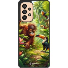 Samsung Galaxy A53 5G Case Hülle - Silikon schwarz Tropischer Dschungel Tayrona