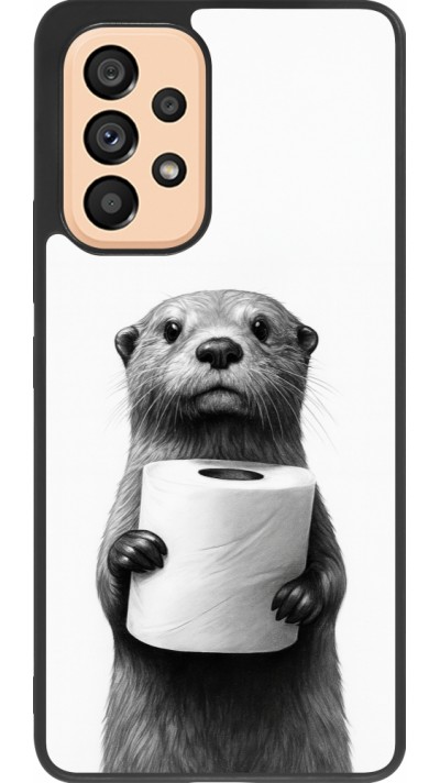Samsung Galaxy A53 5G Case Hülle - Silikon schwarz Otter Toilettenpapier