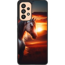 Coque Samsung Galaxy A53 5G - Silicone rigide noir Majestic Sunset Horse