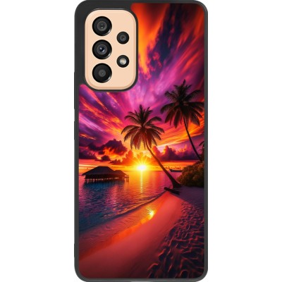 Samsung Galaxy A53 5G Case Hülle - Silikon schwarz Malediven Abenddämmerung Glückseligkeit