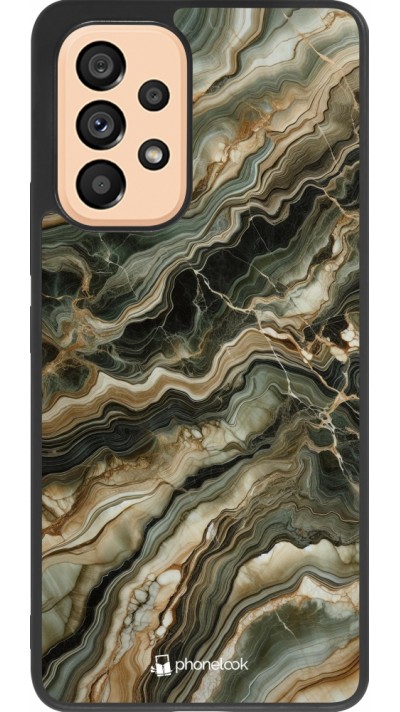 Samsung Galaxy A53 5G Case Hülle - Silikon schwarz Oliv Marmor