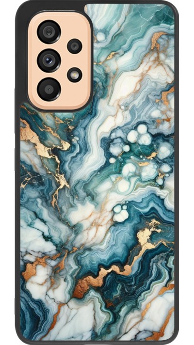 Samsung Galaxy A53 5G Case Hülle - Silikon schwarz Grüner Blauer Goldener Marmor