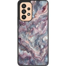 Samsung Galaxy A53 5G Case Hülle - Silikon schwarz Violetter silberner Marmor