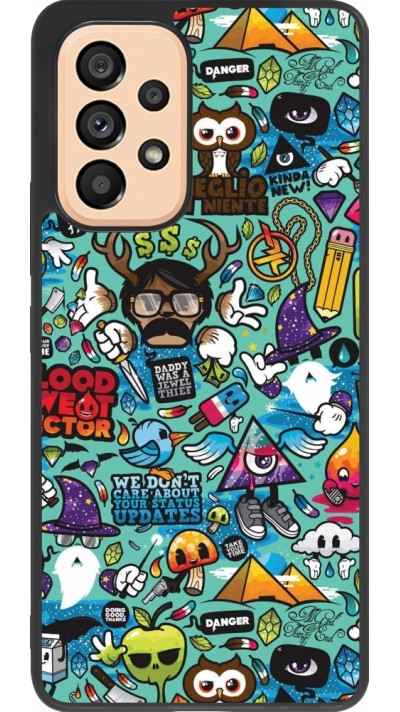 Samsung Galaxy A53 5G Case Hülle - Silikon schwarz Mixed Cartoons Turquoise