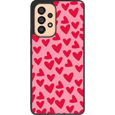 Coque Samsung Galaxy A53 5G - Silicone rigide noir Mom 2024 petits coeurs