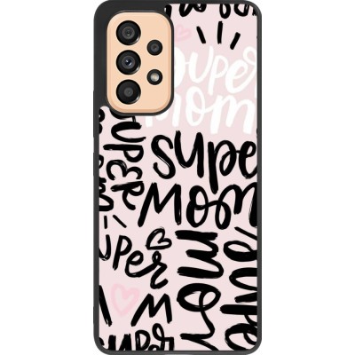 Coque Samsung Galaxy A53 5G - Silicone rigide noir Mom 2024 Super mom