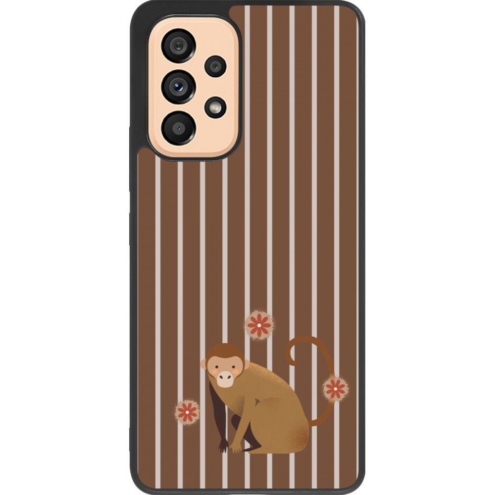 Coque Samsung Galaxy A53 5G - Silicone rigide noir Monkey with stripes