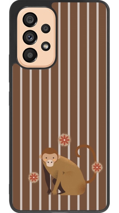 Samsung Galaxy A53 5G Case Hülle - Silikon schwarz Monkey with stripes