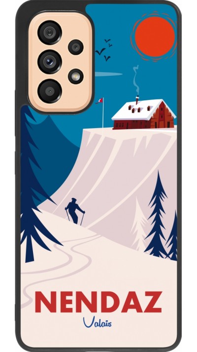 Coque Samsung Galaxy A53 5G - Silicone rigide noir Nendaz Cabane Ski