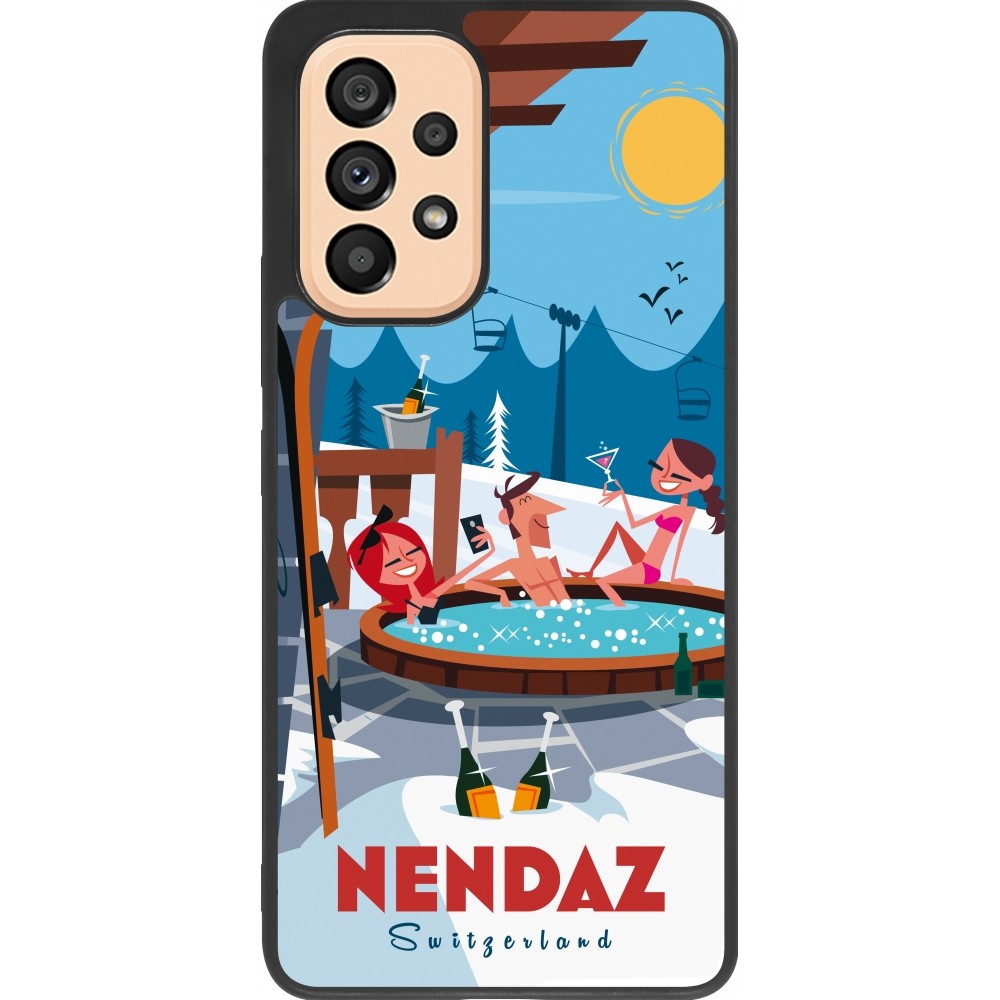 Coque Samsung Galaxy A53 5G - Silicone rigide noir Nendaz Mountain Jacuzzi