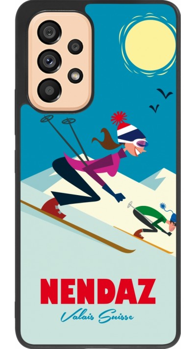 Coque Samsung Galaxy A53 5G - Silicone rigide noir Nendaz Ski Downhill