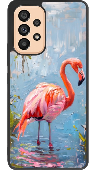 Coque Samsung Galaxy A53 5G - Silicone rigide noir Paint Flamingo