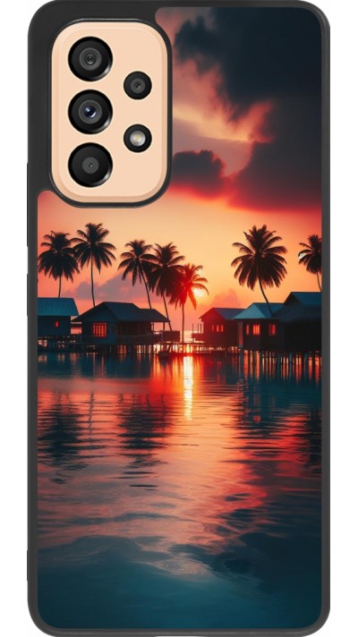Coque Samsung Galaxy A53 5G - Silicone rigide noir Paradis Maldives