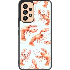 Samsung Galaxy A53 5G Case Hülle - Silikon schwarz Muster von pastellfarbenen Hummern