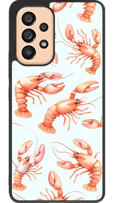 Coque Samsung Galaxy A53 5G - Silicone rigide noir Pattern de homards pastels