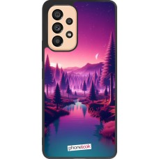 Samsung Galaxy A53 5G Case Hülle - Silikon schwarz Lila-rosa Landschaft