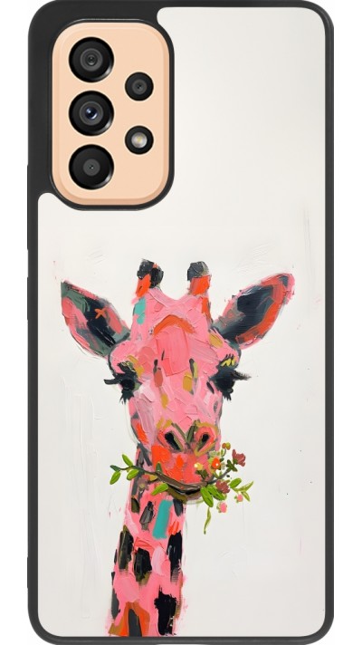 Coque Samsung Galaxy A53 5G - Silicone rigide noir Pink Girafe Paint