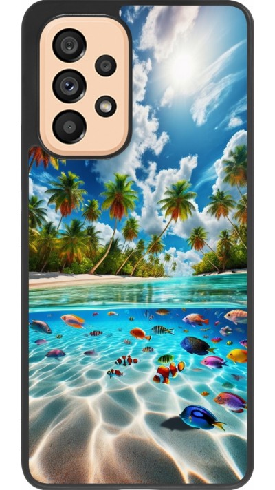 Coque Samsung Galaxy A53 5G - Silicone rigide noir Plage Paradis