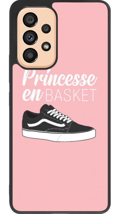 Coque Samsung Galaxy A53 5G - Silicone rigide noir princesse en basket