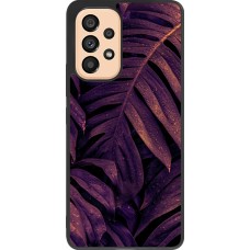 Samsung Galaxy A53 5G Case Hülle - Silikon schwarz Purple Light Leaves