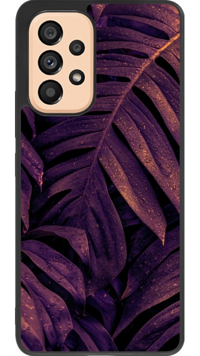 Coque Samsung Galaxy A53 5G - Silicone rigide noir Purple Light Leaves