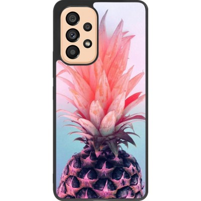 Coque Samsung Galaxy A53 5G - Silicone rigide noir Purple Pink Pineapple