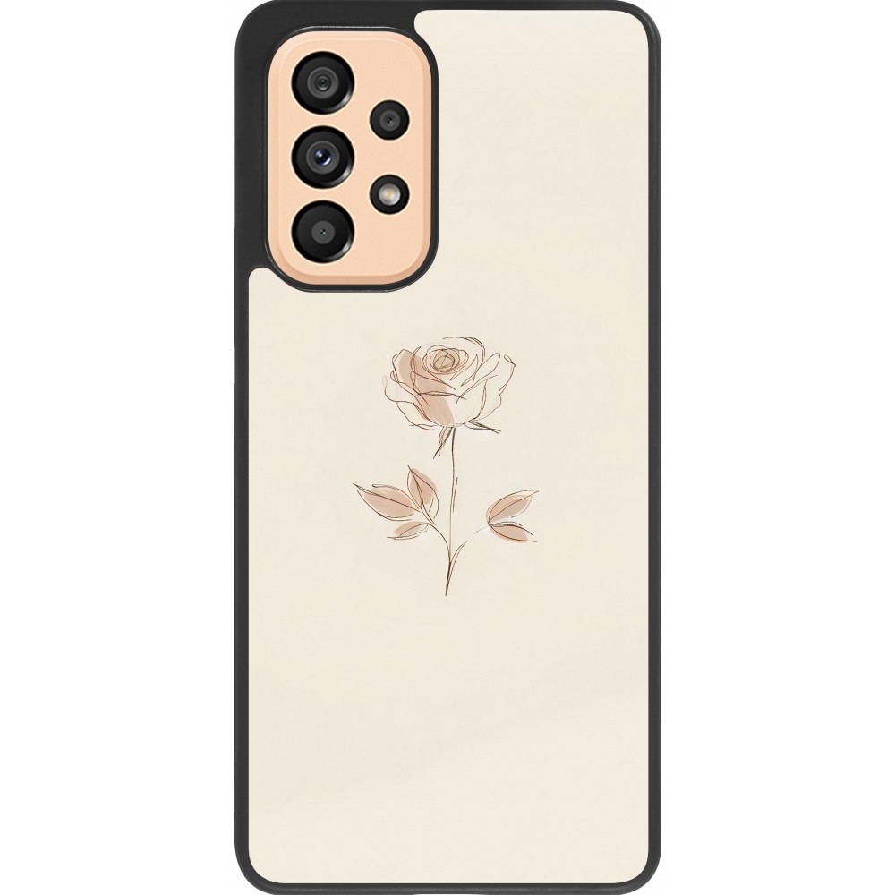 Coque Samsung Galaxy A53 5G - Silicone rigide noir Sable Rose Minimaliste