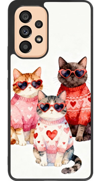 Samsung Galaxy A53 5G Case Hülle - Silikon schwarz Saint Valentines Day 26 Cat Love