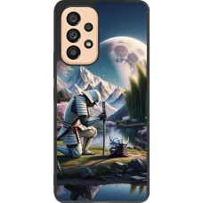Samsung Galaxy A53 5G Case Hülle - Silikon schwarz Samurai Katana Mond