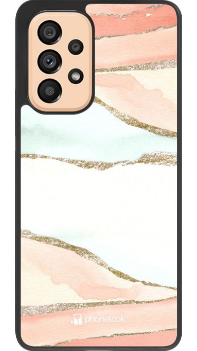 Coque Samsung Galaxy A53 5G - Silicone rigide noir Shimmering Orange