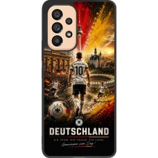 Coque Samsung Galaxy A53 5G - Silicone rigide noir Football Allemagne splash 2026