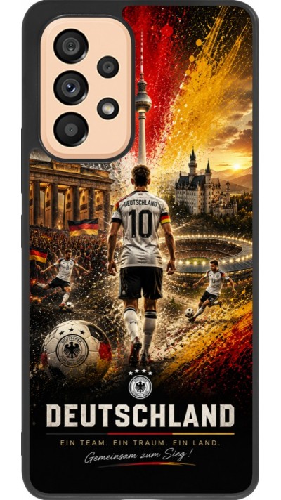 Coque Samsung Galaxy A53 5G - Silicone rigide noir Football Allemagne splash 2026