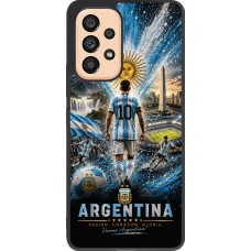 Coque Samsung Galaxy A53 5G - Silicone rigide noir Football Argentine splash 2026