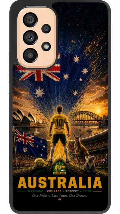 Coque Samsung Galaxy A53 5G - Silicone rigide noir Football Australie splash 2026