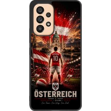 Coque Samsung Galaxy A53 5G - Silicone rigide noir Football Autriche splash 2026