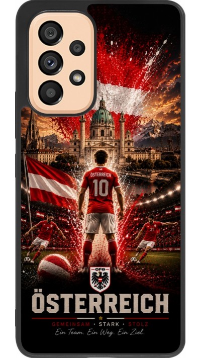 Coque Samsung Galaxy A53 5G - Silicone rigide noir Football Autriche splash 2026