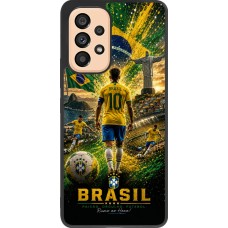 Coque Samsung Galaxy A53 5G - Silicone rigide noir Football Brésil splash 2026