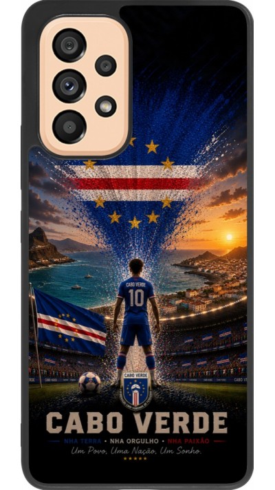 Coque Samsung Galaxy A53 5G - Silicone rigide noir Football Cap-Vert splash 2026