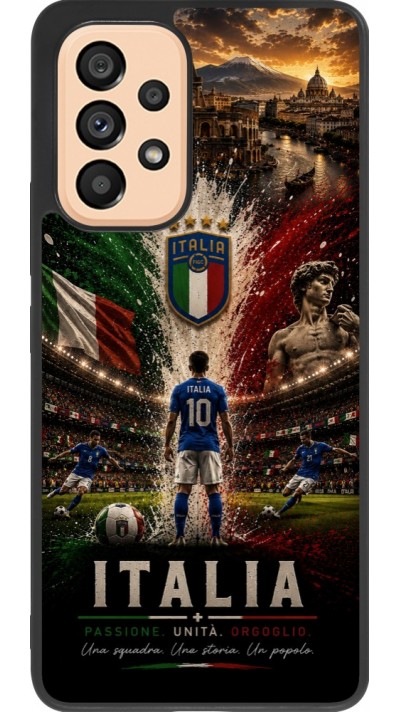 Coque Samsung Galaxy A53 5G - Silicone rigide noir Football Italie splash 2026