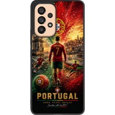Coque Samsung Galaxy A53 5G - Silicone rigide noir Football Portugal splash 2026
