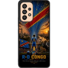 Coque Samsung Galaxy A53 5G - Silicone rigide noir Football République démocratique du Congo splash 2026