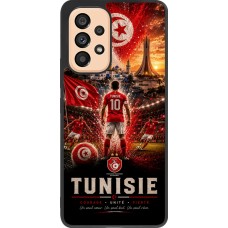 Coque Samsung Galaxy A53 5G - Silicone rigide noir Football Tunisie splash 2026