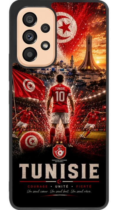 Coque Samsung Galaxy A53 5G - Silicone rigide noir Football Tunisie splash 2026