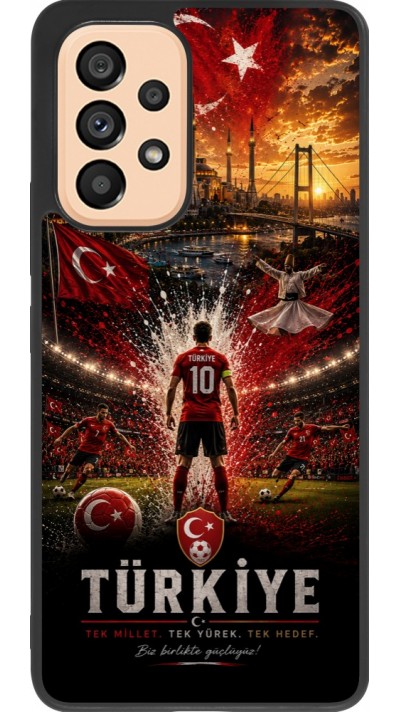 Coque Samsung Galaxy A53 5G - Silicone rigide noir Football Turquie splash 2026