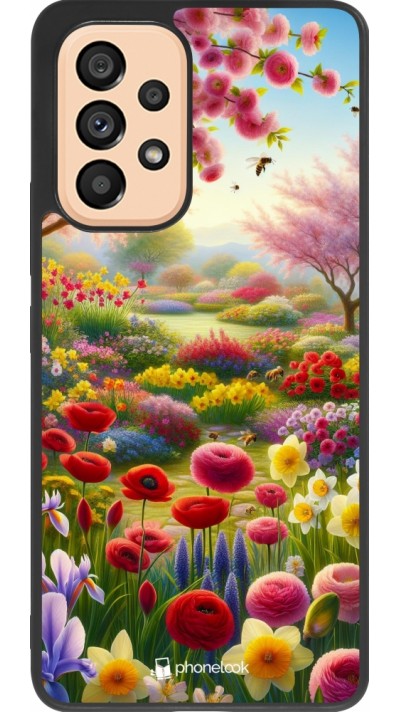 Samsung Galaxy A53 5G Case Hülle - Silikon schwarz Frühling 25 Strauß Frühling