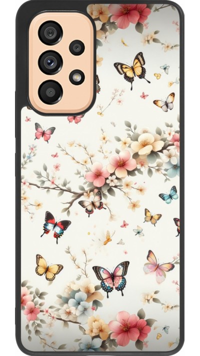 Samsung Galaxy A53 5G Case Hülle - Silikon schwarz Frühling 25 Leichte Schmetterlinge
